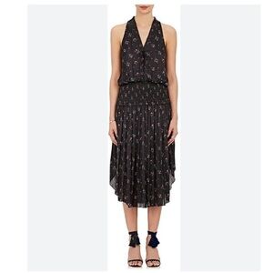 Ulla Johnson Dress Lucille Floral Midi Lace Up Chest Ruffle Detail Tank